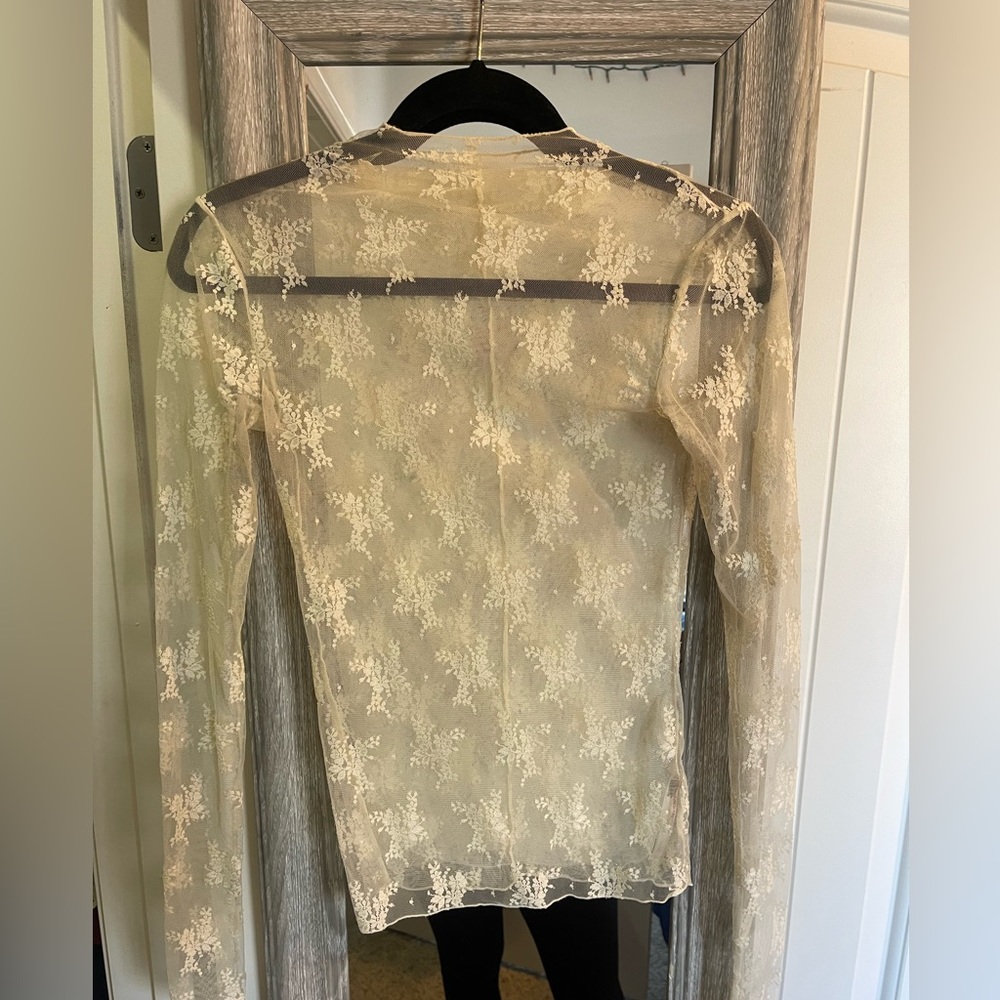 Free People Lady Lux Layering Top  in Color Cream Size Small